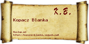 Kopacz Blanka névjegykártya